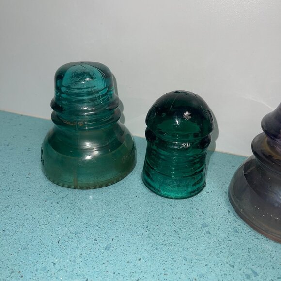 Whitall Antique Insulator Glass Collection Set of 4 Decor - Picture 8 of 16